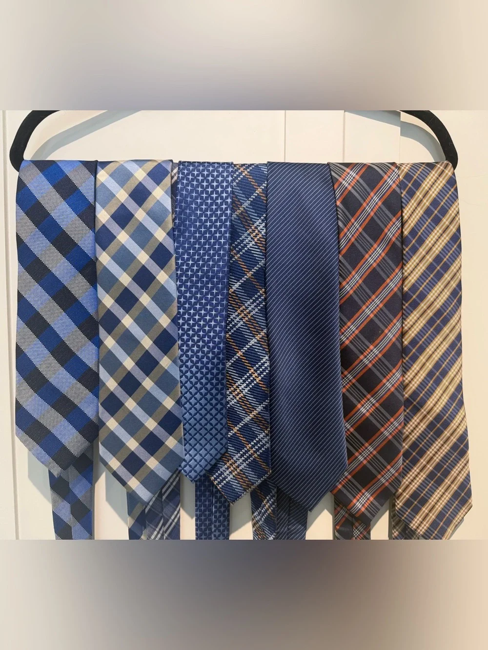 (7) Men's Blue Patterned Tie Collection - Unknown Brand, assorted brands - Picture 1 of 2